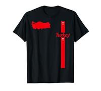 Turkey Flag & Map, Minimalist Turkish Pride Graphic Tee Value Graphic T-Shirt