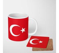 Turkey Flag Mug - Red Crescent & Star Turkish Coffee Cup - 11oz Ceramic - Choice of Standard or Heat-Changing Mug - Patriotic Gift for Sports Fans & National Pride