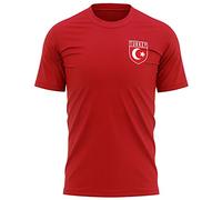 Turkey Football Kit - Mens Turkey Flag Badge T Shirt - Football European Country 2021 2020 Supporters Red White 1923 Tee Him - Turkish Tournament Footy Soccer Top, S, Red