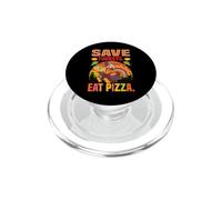 Turkey Funny Thanksgiving Save Turkeys Eat Pizza Italian PopSockets PopGrip for MagSafe