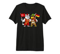 Turkey Germany Flag Turkish German Roots Türkiye Heritage Premium T-Shirt