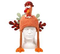 Turkey Hat Headgear - Cute Chicken Hat Costume Holiday Events, Thanksgiving Cartoon Plush Hat | Thanksgiving Decorations, Holiday Decoration Turkey Hat for Family Thanksgiving and Christmas Fairy