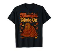 Turkey Hibernating Fall Leaves Funny Autumn Thanksgiving T-Shirt