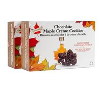 Turkey Hill Sugarbush 100% Pure Canadian Premium Maple Syrup Chocolate Cream Filled Cookies Natural Maple Leaf Shape Delicious Cookies (2 Pack, Chocolate Cookies)