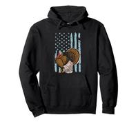 Turkey Hunting Funny Hunter American Flag Design Gift Pullover Hoodie
