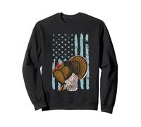Turkey Hunting Funny Hunter American Flag Design Gift Sweatshirt