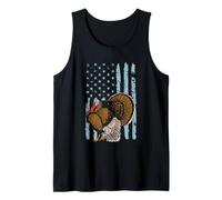 Turkey Hunting Funny Hunter American Flag Design Gift Tank Top