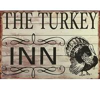 Turkey Inn Sign Wall Plaque Sign Coop Eggs Farm Country Poultry Metal Sign Novelty Home Bar Pub Man Cave Wall Decoration Metal Poster Nice Sign 8X12 inch