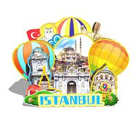 Turkey Istanbul Magnet Fridge Magnet Wooden 3D Landmarks Travel Collectible Souvenirs Decoration Handmade-2