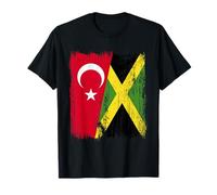 Turkey Jamaica Half Flag Turkish Jamaican Heritage T-Shirt