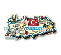 Turkey Jumbo Country Map Magnet by Classic Magnets, 3D Rubber Vintage-Style Collectible Souvenirs and Gifts Made in The USA