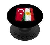 Turkey Kurdistan Half Flag Turkish Kurdish Heritage Jersey PopSockets Adhesive PopGrip