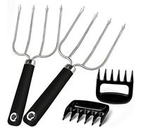 Turkey Lifting Forks, Meat Claws, Strong Endurance Stainless Steel Poultry Chicken Fork, Ultra-Sharp Roast Ham Forks. Easily Lift, Handle Meats - Essential for BBQ & Thanksgiving Pros, 4 Pcs