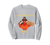 Turkey Lives Matter eat Pizza Thanksgiving Vegan Turkey Sweatshirt, Adult Unisex, Heather Grey, Medium