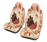 Turkey maple and leaf Car Seat Covers Front Seats Only for Women Men Seat Covers w/Organizer Pocket for SUV Truck Sedan Cars