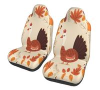 Turkey maple leaf Car Seat Covers Front Seats Only for Women Men Seat Covers w/Organizer Pocket for SUV Truck Sedan Cars