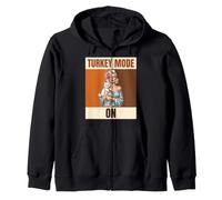 Turkey Mode On Pinup Girl with Dog Thanksgiving Zip Hoodie