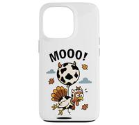 Turkey Moo in Cow Costume with Balloon Funny Thanksgiving Case for iPhone 13 Pro