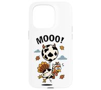 Turkey Moo in Cow Costume with Balloon Funny Thanksgiving Case for iPhone 15 Pro
