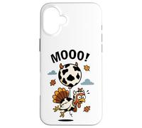 Turkey Moo in Cow Costume with Balloon Funny Thanksgiving Case for iPhone 16 Plus