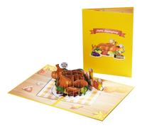Turkey on the Table Festive 3D Pop-Up Thanksgiving Card