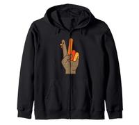 Turkey Peace Sign - Funny Hippie Novelty Cool Thanksgiving Zip Hoodie