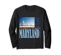 Turkey Point Lighthouse Maryland 1832 Design Long Sleeve T-Shirt