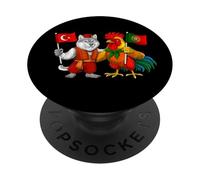 Turkey Portugal Flag Turkish Portuguese Roots Türkiye PopSockets Adhesive PopGrip