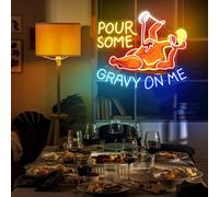 Turkey Pour Some Gravy On Me Neon Sign, Happy Thanksgiving Signs