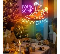 Turkey Pour Some Gravy On Me Neon Sign, Happy Thanksgiving Signs