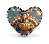 turkey pumpkin bird Turkey Pumpkin Bird Lapel Pin - Heart Shape Brooch Pins for Men & Women Suit Accessories, 1" Lightweight Enamel Lapel Pins Buttons for Backpacks, Hats, Bags, Lanyards