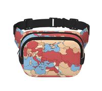 Turkey regional Map print Cute Large Black Fanny Packs for Women Cross Body Waist Bag Nylon Fashionable Fanny Pack, Black, One Size