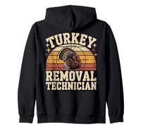 Turkey Removal Technician Hunter Gobbler Design Zip Hoodie