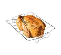 Turkey roasting rack, non-stick roasting rack made of metal, metal frame for chicken and ribs, for oven, barbecue, baking, cooking, indoor, outdoor, picnic, BBQ in the kitchen with meat, poultry and