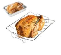 Turkey Roasting Rack - Stainless Steel Non-Stick Grill Accessories | Cooking Grate for Poultry | for Roasting, Grilling, Baking and Cooking in the Oven for Indoor and Outdoor Picnic Camping
