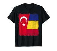 Turkey Romania Half Flag Turkish Romanian Heritage T-Shirt
