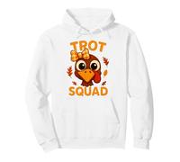 Turkey Runner Day Trot Squad Thanksgiving Turkey Running Kid Pullover Hoodie