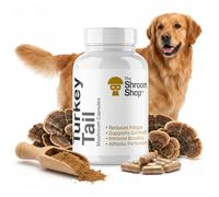 Turkey Tail Mushroom for Dogs | 90 x 500mg 10:1 Extract Capsules - Immune Support Supplement - Gut Health & Prebiotic. No Fillers or Additives.