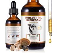 Turkey Tail Mushroom for Dogs, Dogs Turkey Tail Mushroom Liquid Supplement for Immune & Digestive, Joint Energy Support, 5X Mushrooms with Probiotic & Turmeric | 100% Natural, Alcohol-Free, 60ml