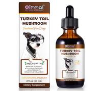 Turkey Tail Mushroom for Dogs, Faster Absorption Liquid Extract Drop for Immune & Digestive, Joint, Energy, 5X Mushrooms for Pet with Turmeric & Probiotic, 60ml / 2 fl.oz