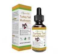 Turkey Tail Mushroom for Dogs, Pet 5X Mushroom Blend Drops with Turmeric & Probiotics for Immunity, Joint & Gut Support, Chicken Flavor (60ml/1pcs)