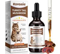Turkey Tail Mushroom for Dogs, Turkey Tail for dogs, Critical Immune Defense Dogs, Mushroom Liquid Extract for Immune & Digestive Drops for Pet, with 5X Mushrooms, Turmeric & Probiotic