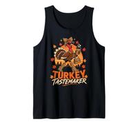 Turkey TASTEMAKER Leopard Print Coffee Thanksgiving Women Tank Top