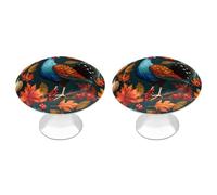 Turkey Thanksgiving Day Funny Round Cabinet Knobs Stainless Steel Drawer Pulls Door Handles Decoration