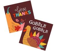 Turkey Thanksgiving Party Decorations, Give Thanks Napkins Disposable Autumn Turkey Napkins 3 Ply for Thanksgiving Party Autumn Harvest Party Decorations, 50 Count