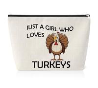 Turkey Themed Gifts for Girl Makeup Bag Turkey Gifts for Women Animal Lover Birthday Gifts for Women Friend Daughter Cosmetic Pouch Christmas Easter Presents for Mum Aunt Toiletry Bag