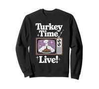 Turkey time live retro tv chef show dinner Thanksgiving Sweatshirt
