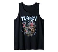 Turkey Vintage 90s Heavy Metal Retro Turkey Farm Bird Lover Tank Top