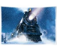 TURKIO 8x6ftFabric Winter Night Train Photography Backdrop No Wrinkles Wonderland Railway Polar Express Background Snowflake Portrait Photobooth Banner Party Decor Photo Studio Props