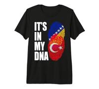 Turkish and Bosnian Mix Heritage DNA Flag Premium T-Shirt
